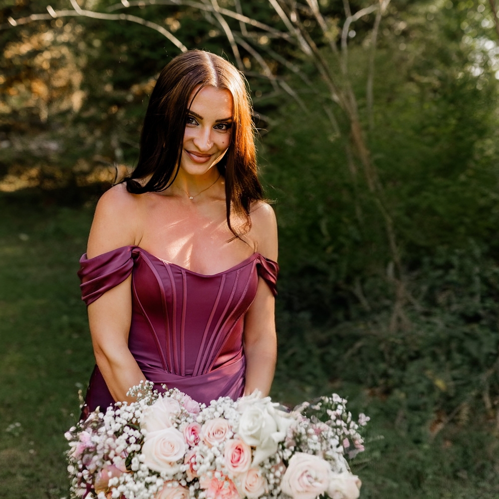 Elegant Burgundy Bridesmaids Dress